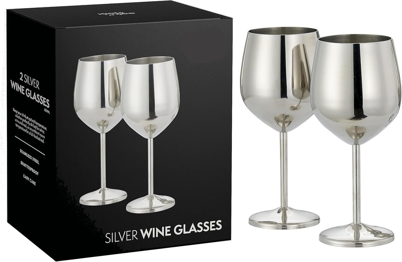 Stainless Steel Silver Wine Glasses