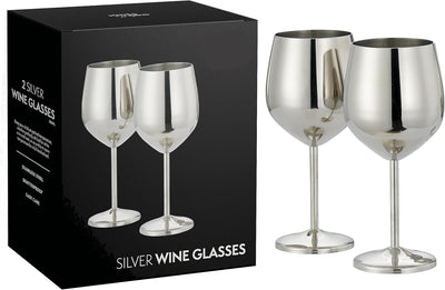 Stainless Steel Silver Wine Glasses