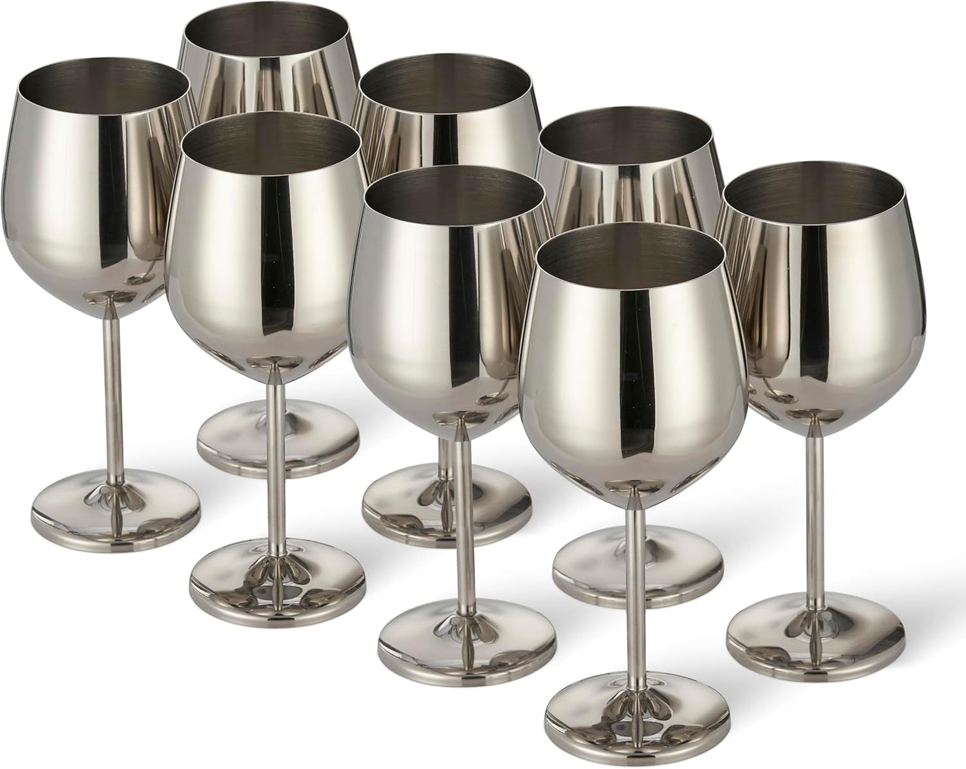 Stainless Steel Silver Wine Glasses