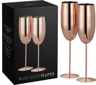 Stainless Steel Rose Gold Champagne Flutes