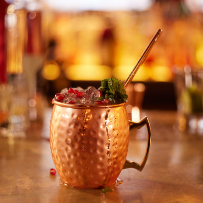 Stainless Steel Moscow Mule Cocktail Mug & Straw Set