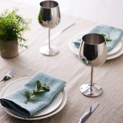 Stainless Steel Silver Wine Glasses
