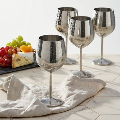Stainless Steel Silver Wine Glasses