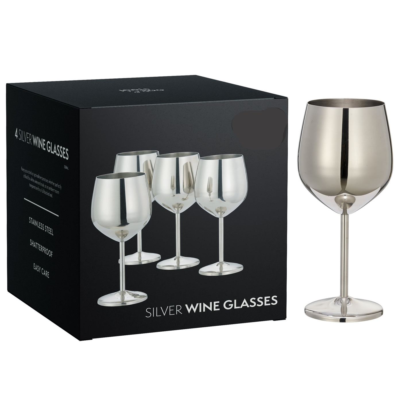 Stainless Steel Silver Wine Glasses