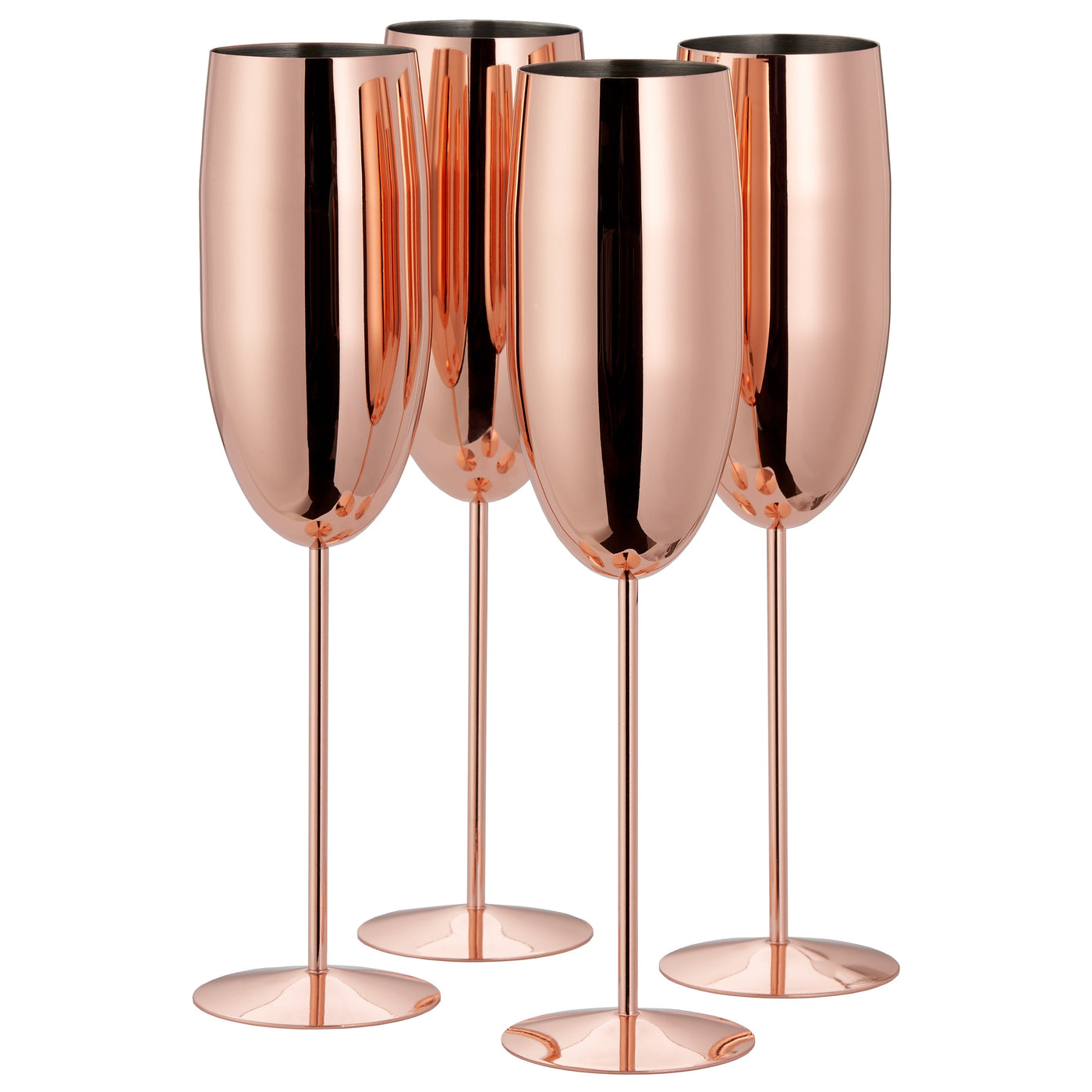 Stainless Steel Rose Gold Champagne Flutes