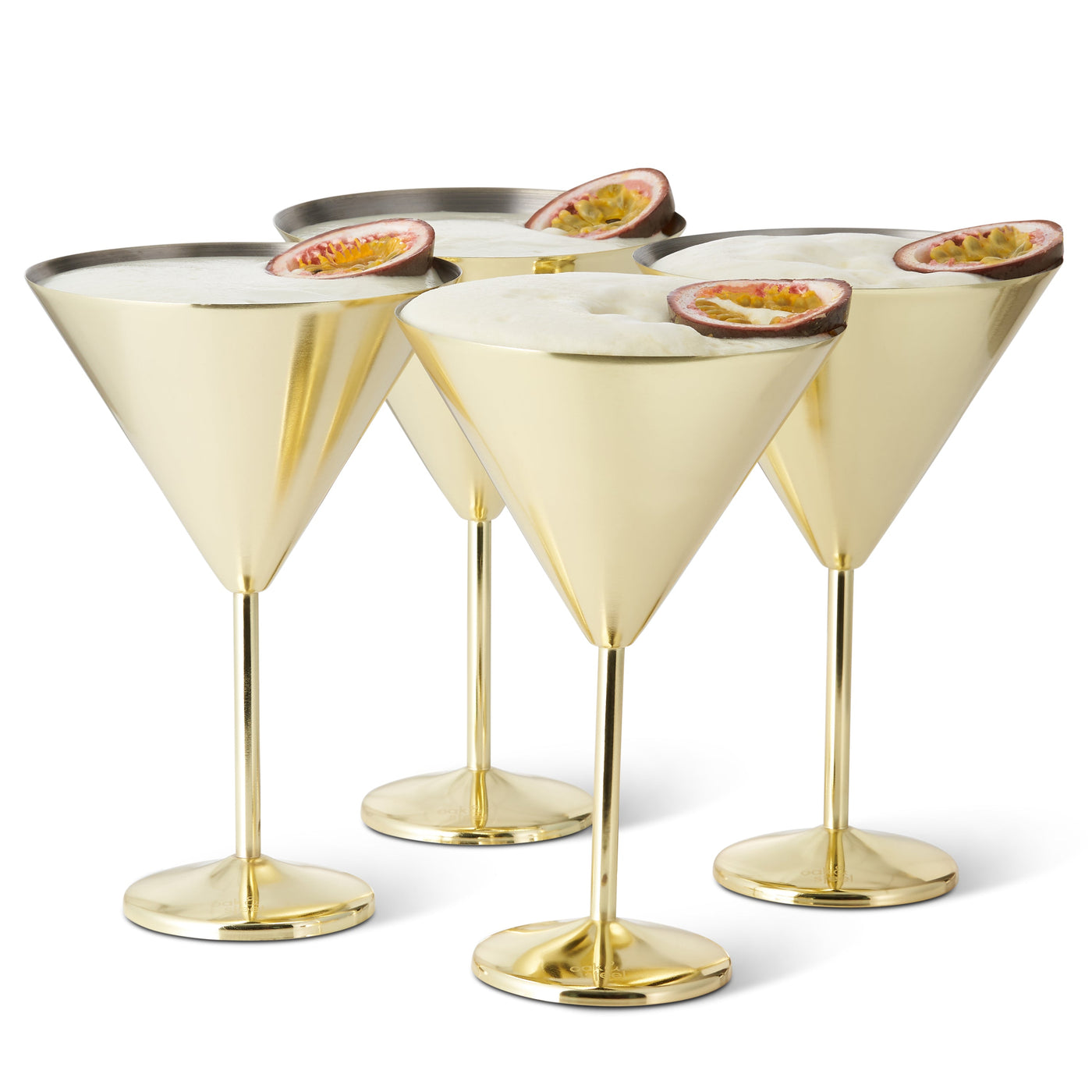 Stainless Steel Gold Martini Cocktail Glasses